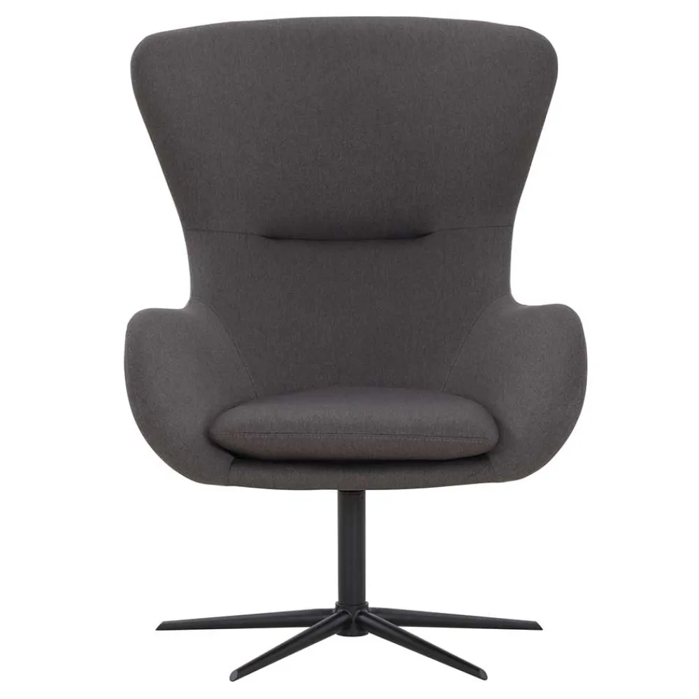 Wohnen Sessel<Wohnzimmer Designsessel in Dunkelgrau Stoff - Dessina
