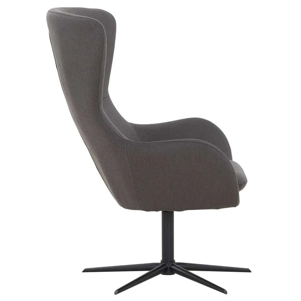 Wohnen Sessel<Wohnzimmer Designsessel in Dunkelgrau Stoff - Dessina