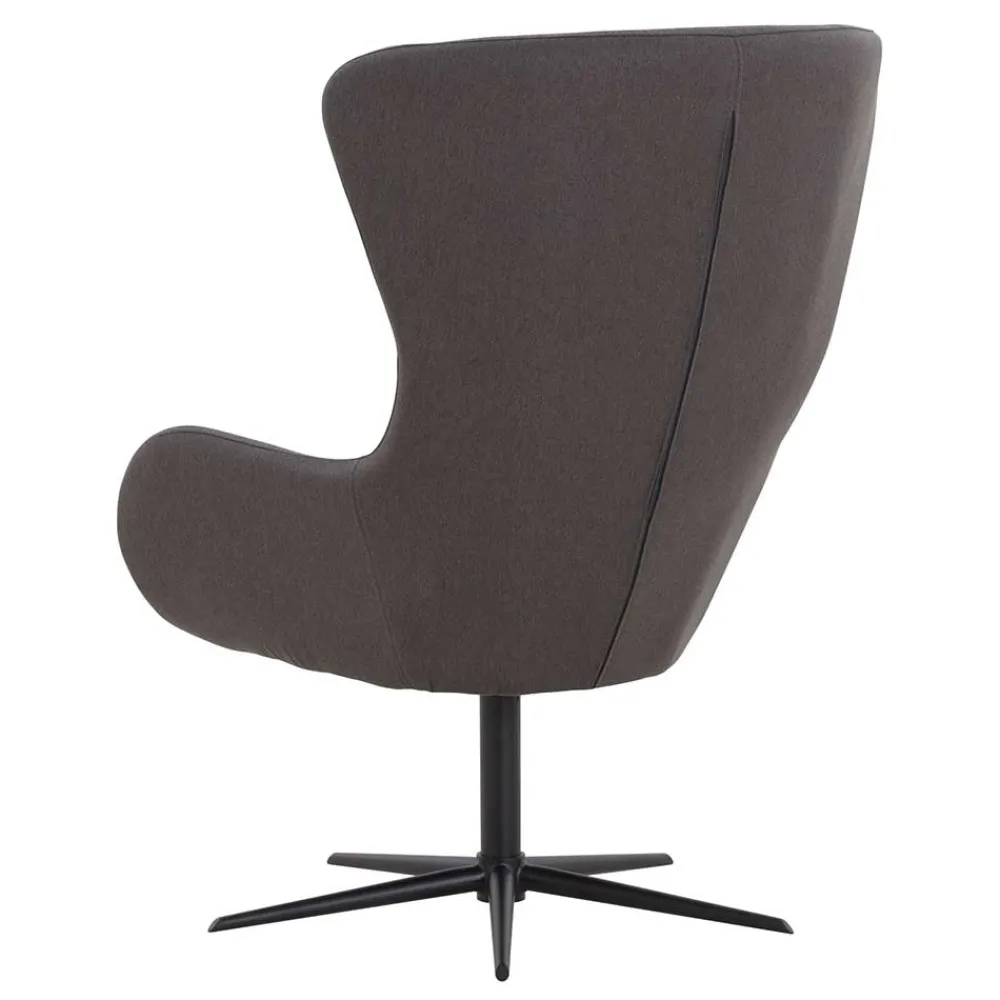 Wohnen Sessel<Wohnzimmer Designsessel in Dunkelgrau Stoff - Dessina