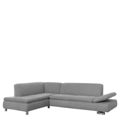 Wohnen Sofas<Wohnzimmer Eckcouch in Hellgrau mit Chrom - Oraina