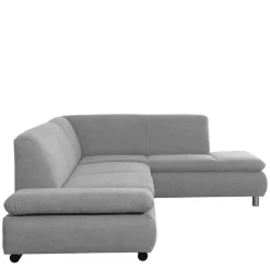 Wohnen Sofas<Wohnzimmer Eckcouch in Hellgrau mit Chrom - Oraina