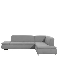 Wohnen Sofas<Wohnzimmer Eckcouch in Hellgrau mit Chrom - Oraina