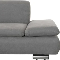 Wohnen Sofas<Wohnzimmer Eckcouch in Hellgrau mit Chrom - Oraina