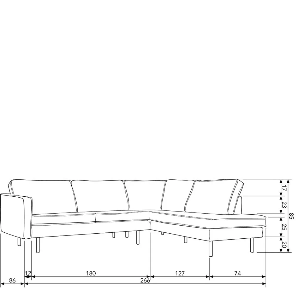Wohnen Sofas<Wohnzimmer Ecksofa in Beige Boucle - Glamoure