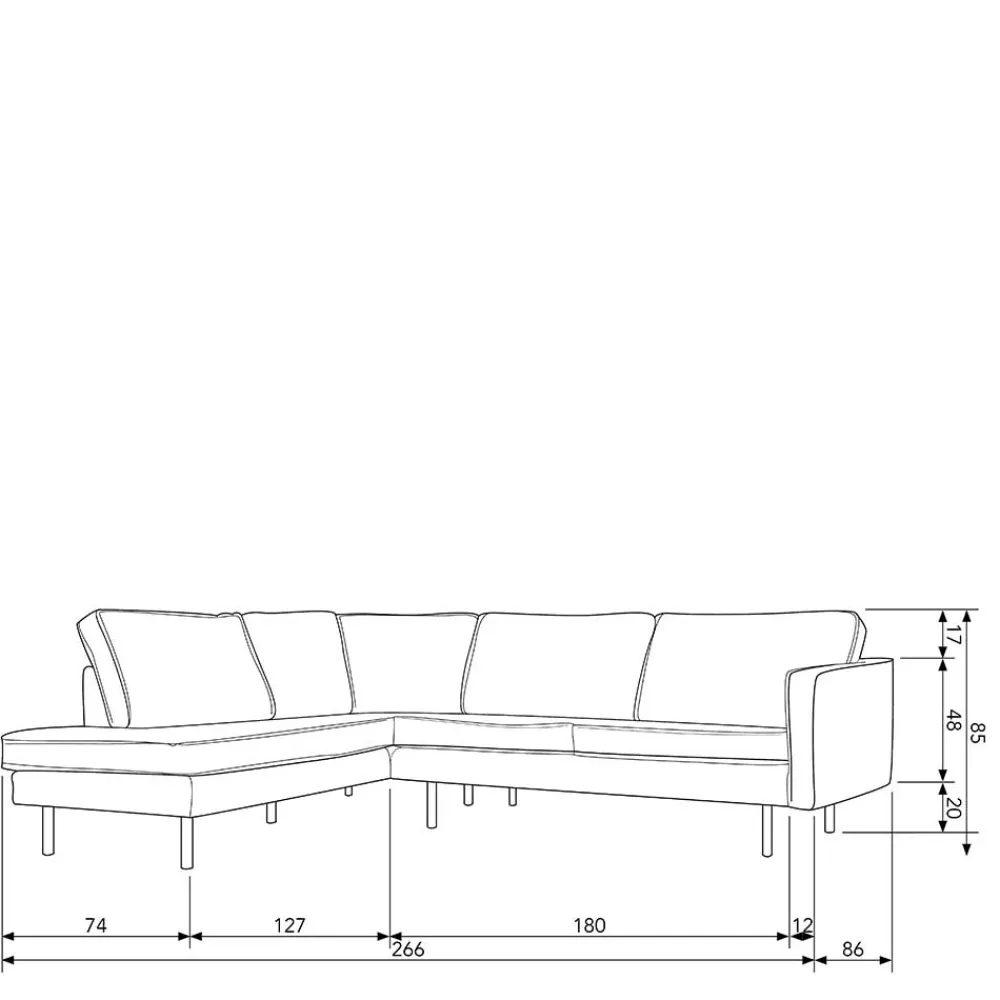 Wohnen Sofas<Wohnzimmer Ecksofa in Beige Boucle - Glamoure