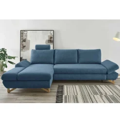 Wohnen Sofas<Wohnzimmer Ecksofa in Blau - Baonga