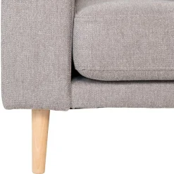 Wohnen Sofas<Wohnzimmer Ecksofa in Hellgrau mit Buche - Lelyo