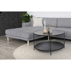 Wohnen Sofas<Wohnzimmer Ecksofa in Hellgrau mit Buche - Lelyo