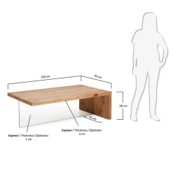 Wohnen Tische<Wohnzimmer Eichentisch Bondoville mit Glas Fuß