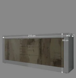 Wohnen Wohnwände<Wohnzimmer Highboard & Sideboard - Olvenion (zweiteilig)