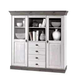 Wohnen Highboards<Wohnzimmer Highboard Mirandesca in Grau Weiß