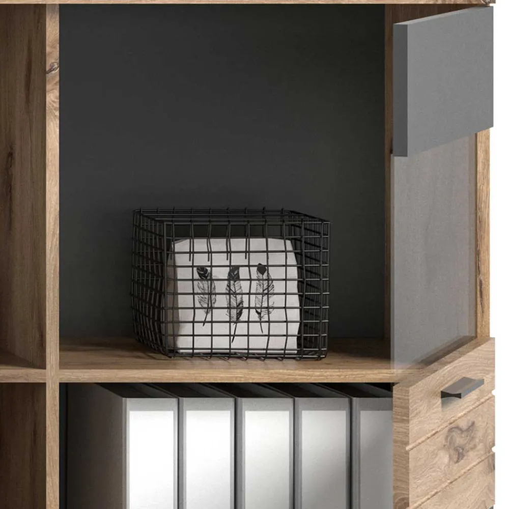 Wohnen Highboards<Wohnzimmer Highboard mit Glaseinsätzen - Lucios