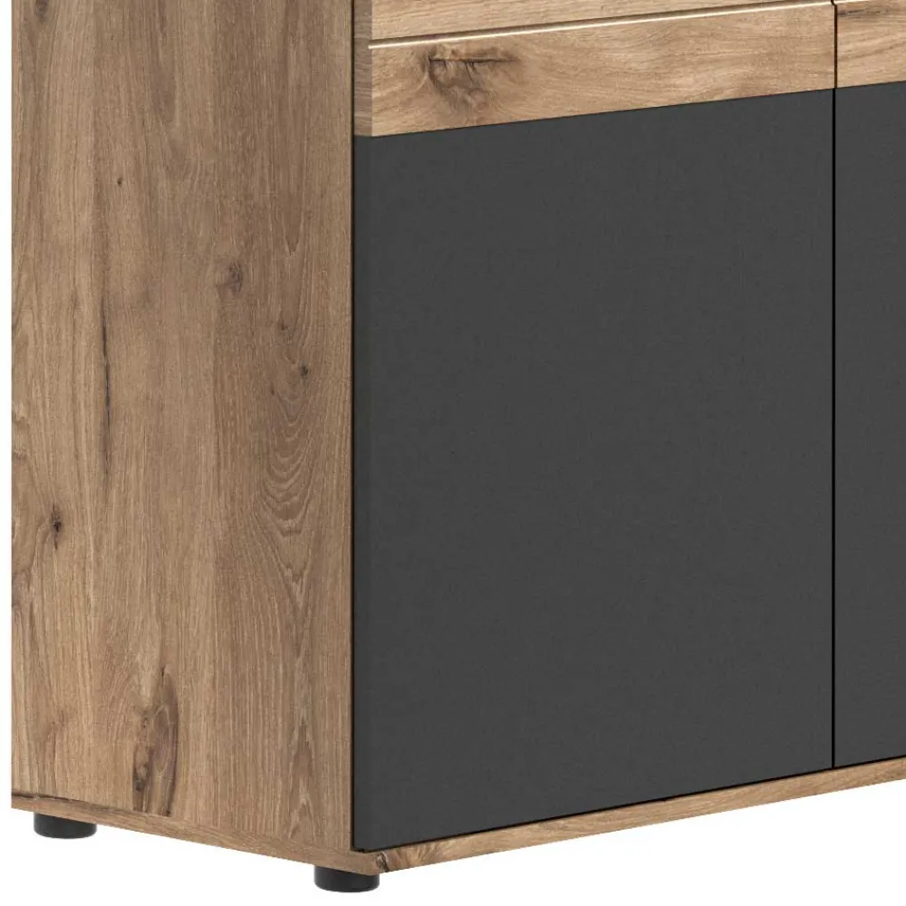 Wohnen Highboards<Wohnzimmer Highboard mit Glaseinsätzen - Lucios