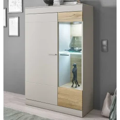 Wohnen Vitrinen<Wohnzimmer Highboard mit Glas Einsatz - Lioscas