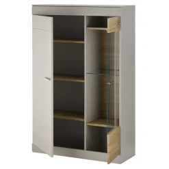 Wohnen Vitrinen<Wohnzimmer Highboard mit Glas Einsatz - Lioscas