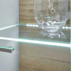 Wohnen Vitrinen<Wohnzimmer Highboard mit Glas Einsatz - Lioscas
