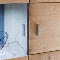 Wohnen Highboards<Wohnzimmer Highboard Vernella aus Eiche Bianco