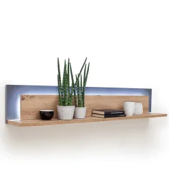 Wohnen Regale<Wohnzimmer Hängeboard in Eichefarben & Grau - Vecenda