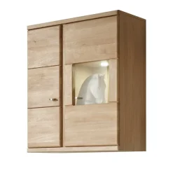 Wohnen Vitrinen<Wohnzimmer Hängevitrine Smonia aus Wildeiche Bianco