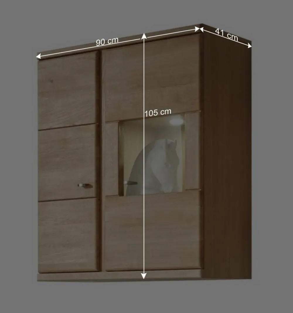 Wohnen Vitrinen<Wohnzimmer Hängevitrine Smonia aus Wildeiche Bianco