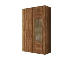 Wohnen Vitrinen<Wohnzimmer Hängevitrine Vaskov aus Wildeiche Massivholz