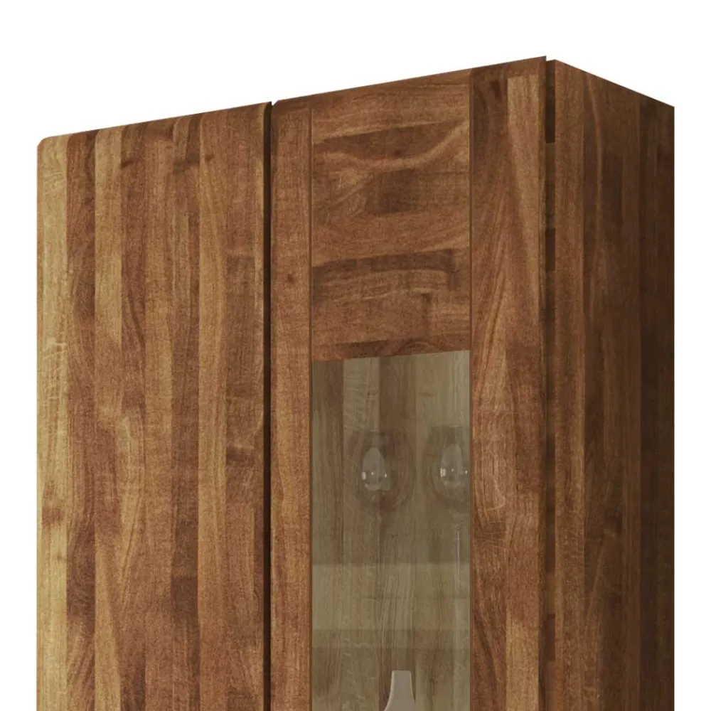 Wohnen Vitrinen<Wohnzimmer Hängevitrine Vaskov aus Wildeiche Massivholz