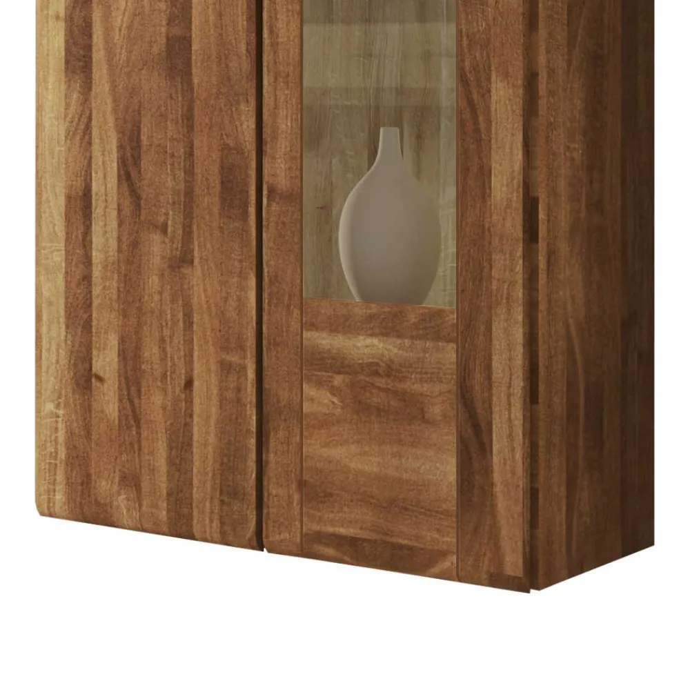 Wohnen Vitrinen<Wohnzimmer Hängevitrine Vaskov aus Wildeiche Massivholz
