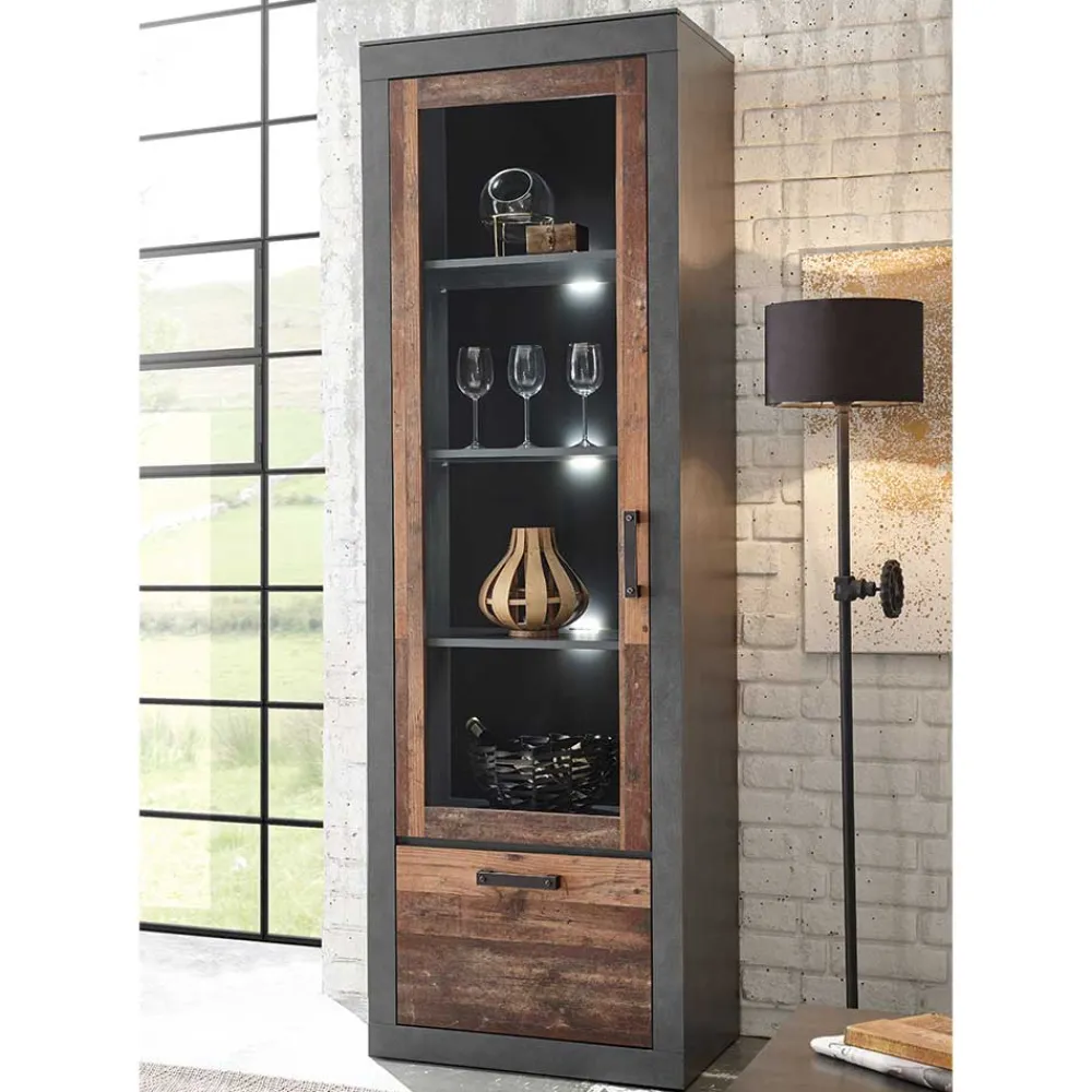 Wohnen Vitrinen<Wohnzimmer Industry Vitrine 1-türig - Timuras