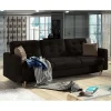 Wohnen Sofas<Wohnzimmer Klappcouch in Dunkelbraun Samt - Smento