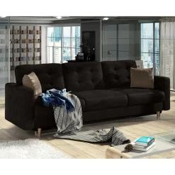 Wohnen Sofas<Wohnzimmer Klappcouch in Dunkelbraun Samt - Smento