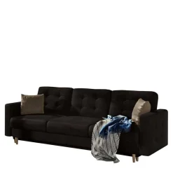 Wohnen Sofas<Wohnzimmer Klappcouch in Dunkelbraun Samt - Smento