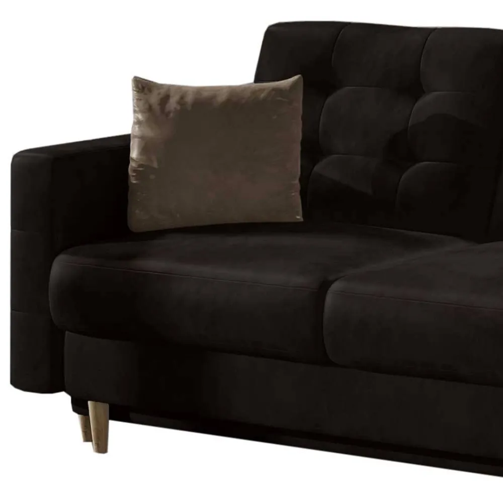 Wohnen Sofas<Wohnzimmer Klappcouch in Dunkelbraun Samt - Smento