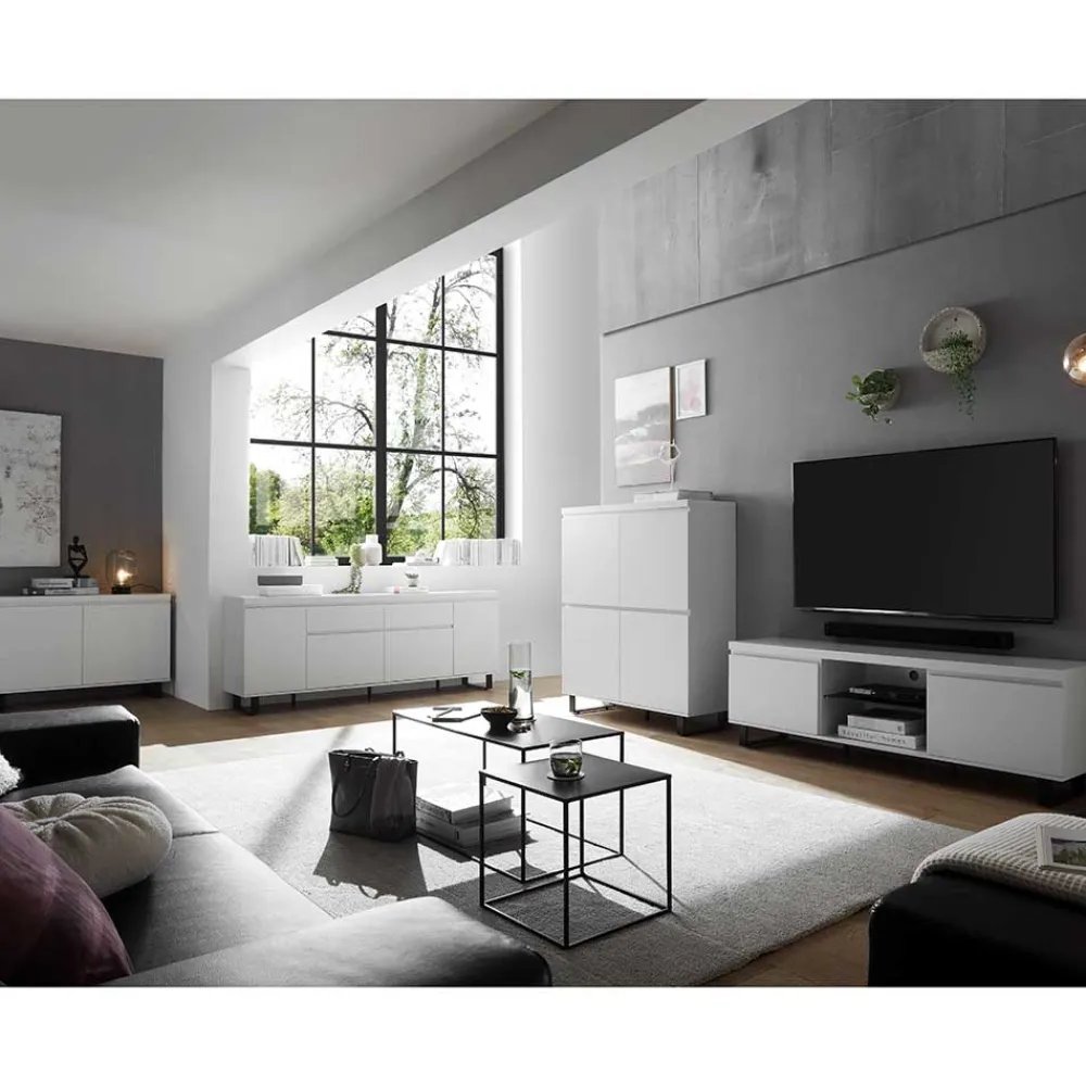 Wohnen Wohnwände<Wohnzimmer Kommoden Set modern - Atela (vierteilig)