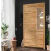 Wohnen Vitrinen<Wohnzimmer Massivholzschrank mit Glas Einsatz - Loitons