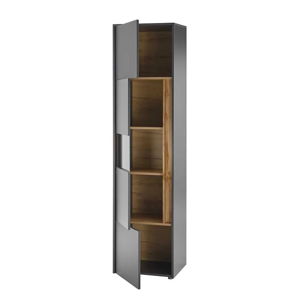 Wohnen Wohnwände<Wohnzimmer Möbel Wohnwand günstig - Ahilav (vierteilig)