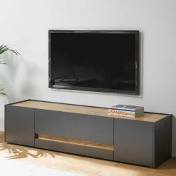 Wohnen Wohnwände<Wohnzimmer Möbel Wohnwand günstig - Ahilav (vierteilig)