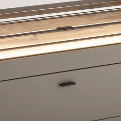 Wohnen Wohnwände<Wohnzimmer Möbelset in Grau - Teorina (dreiteilig)