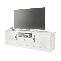 Wohnen Wohnwände<Wohnzimmer Möbelset in weißer Holzoptik Pinie - Liancos (vierteilig)