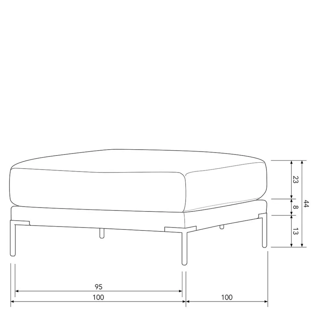Wohnen Hocker<Wohnzimmer Polsterhocker in Taupe - Birte