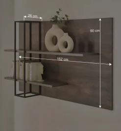 Wohnen Regale<Wohnzimmer Regal in Eiche Dunkel und Anthrazit - Mundo