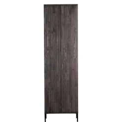 Wohnen Vitrinen<Wohnzimmer Schrank in Esche Dunkel & Schwarz - Eyes