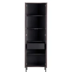 Wohnen Vitrinen<Wohnzimmer Schrank in Esche Dunkel & Schwarz - Eyes