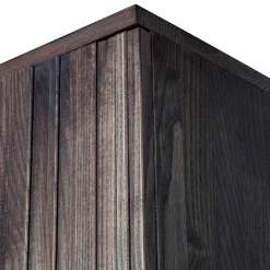 Wohnen Vitrinen<Wohnzimmer Schrank in Esche Dunkel & Schwarz - Eyes