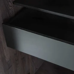 Wohnen Vitrinen<Wohnzimmer Schrank in Esche Dunkel & Schwarz - Eyes