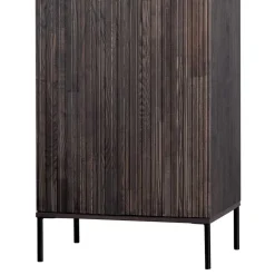 Wohnen Vitrinen<Wohnzimmer Schrank in Esche Dunkel & Schwarz - Eyes