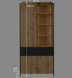 Wohnen Vitrinen<Wohnzimmer Schrank mit Beleuchtung LED - Viligrana