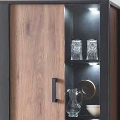 Wohnen Vitrinen<Wohnzimmer Schrank mit Glas & offenen Fächern - Dudleys