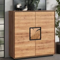 Wohnen Highboards<Wohnzimmer Schrank mit Hirnholz Applikation - Shipper