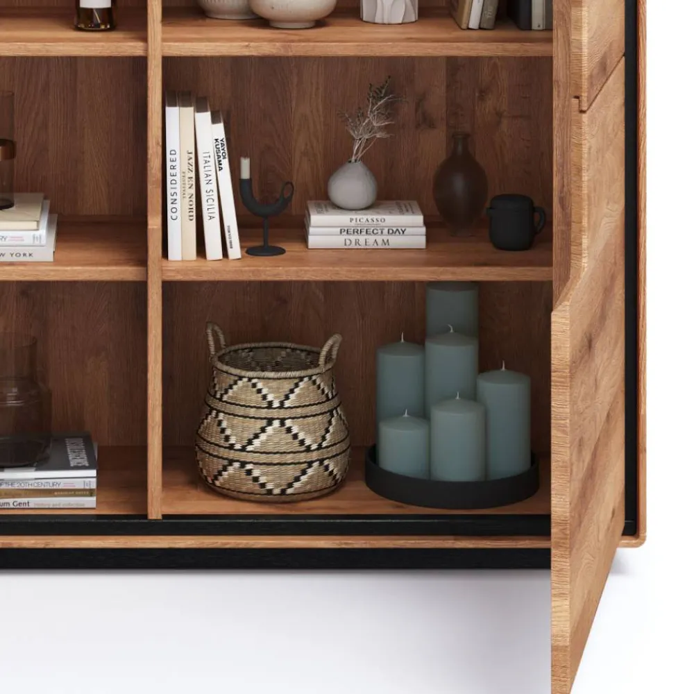 Wohnen Highboards<Wohnzimmer Schrank mit Hirnholz Applikation - Shipper