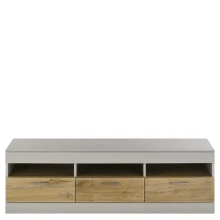 Wohnen Wohnwände<Wohnzimmer Schrank Set in Hellgrau & Zinneiche - Lioscas (vierteilig)